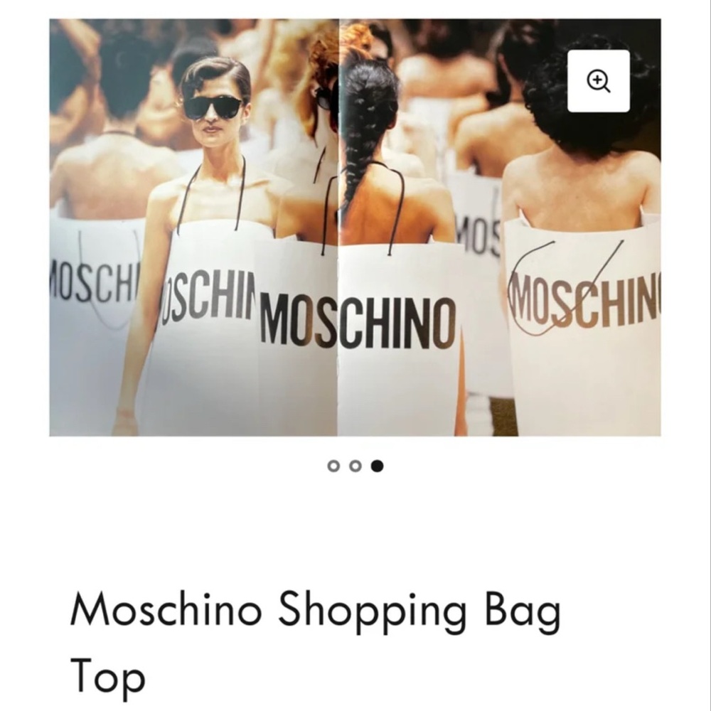 Moschino White and Black Shopping Bag-Inspired Top